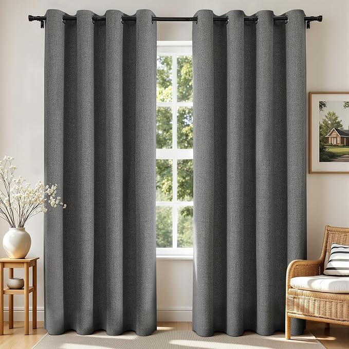 Joydeco Blackout Curtains 63 Inches Long 2 Panels Burg, Room Darkening Curtains by JOYDECO
