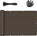 Custom Size 3.3'x9' Brown Balcony Privacy Screen 90% UV Block | Windscreen by SUNLAX