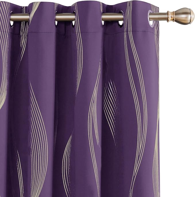 Deconovo Curtains for Living Room, Pattern Blackout Curtains 84 Inches Long | by Unknown