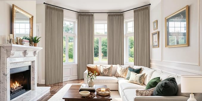 MIULEE Pinch Pleated 100% Blackout Curtains 40"x96" Burlywood Birch 4 Panel | - Image 2