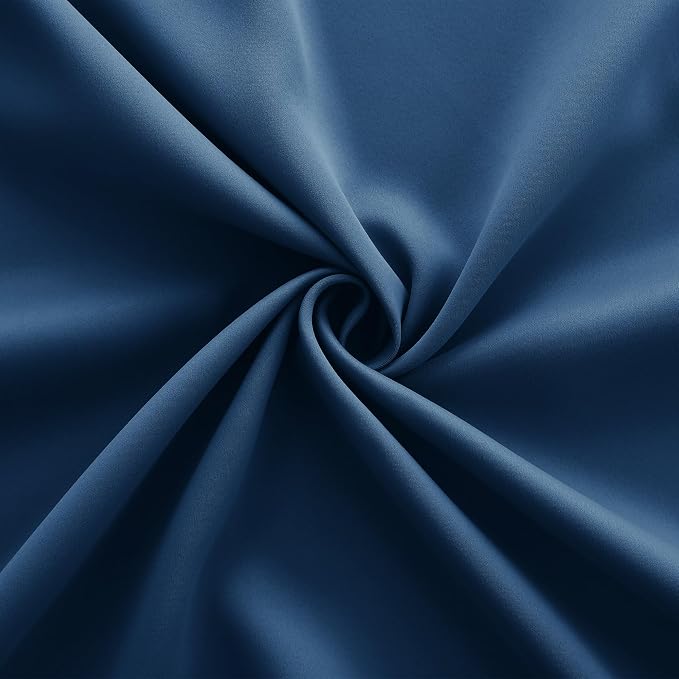KOUFALL Denim Blue Blackout Curtains 96 Inches Long, Farmhouse Coastal Summer - Image 6