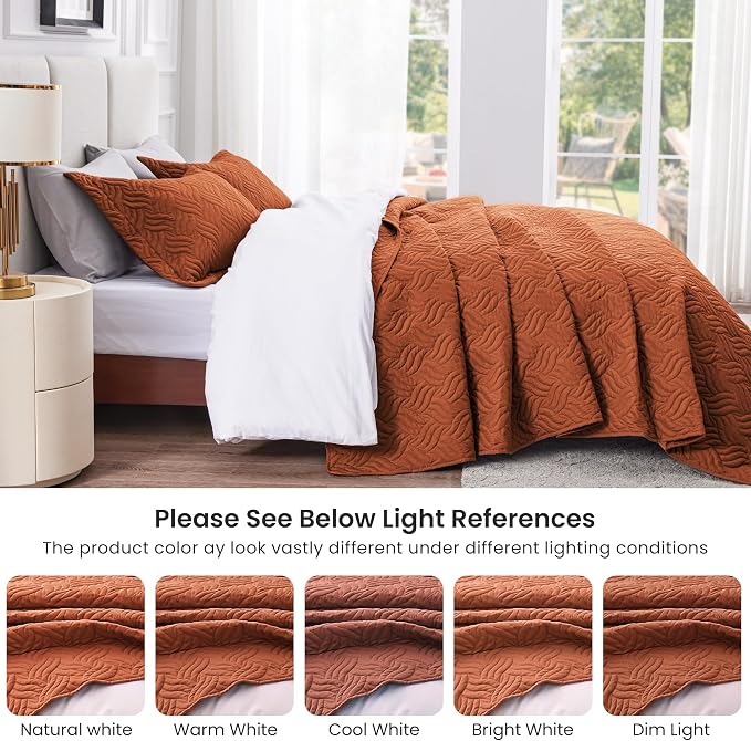 Love's cabin Quilts for Queen Bed Umber Bedspreads Bedding Set - Image 5