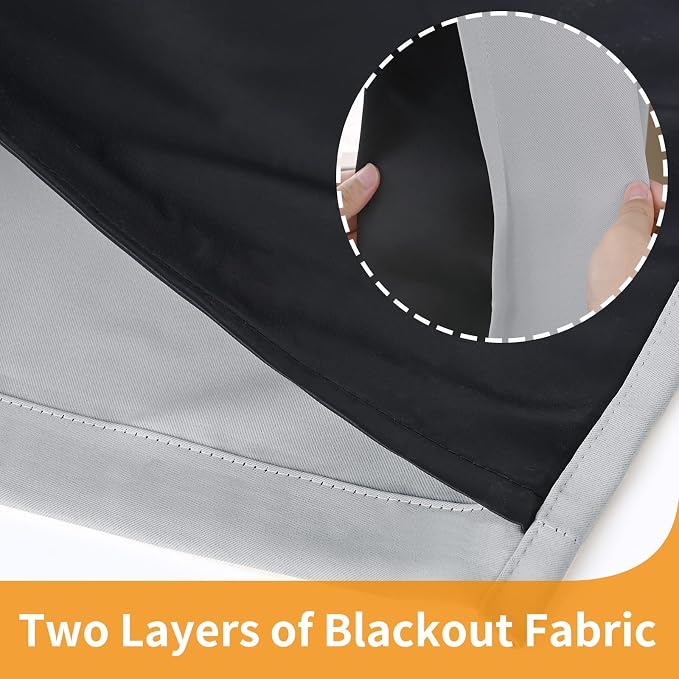 YoungsTex 100% Blackout Curtains 68 Inch Length, Thermal Insulated Drapes - Image 7