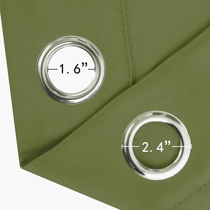 Olive Green Thermal Blackout Curtains/38 x 63 Inch/Set of 2 Panels Room - Image 6