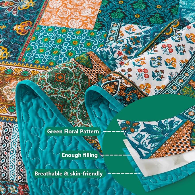 BEDIFANY Queen Size Quilt Set, 100% Cotton Cover Bedspread Queen Coverlet | - Image 5
