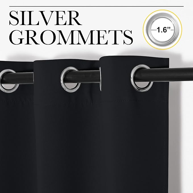 NICETOWN Bathroom Blackout Thermal Curtains and Drapes, 2 Panels, 42 inches - Image 3