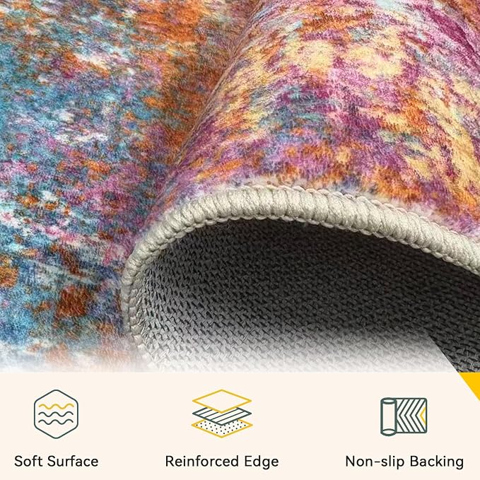 RELEANY Washable 6'x9' Abstract Area Rug - Image 5