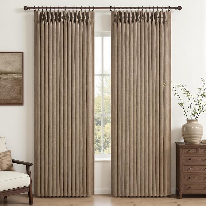 Rust Brown Pinch Pleated Blackout 90 Inch Curtains by PleatedDrapes