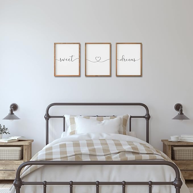 Set of 3 Framed Farmhouse Sweet Dreams Sign 11x14” Above Bed Wall Decor - Image 6