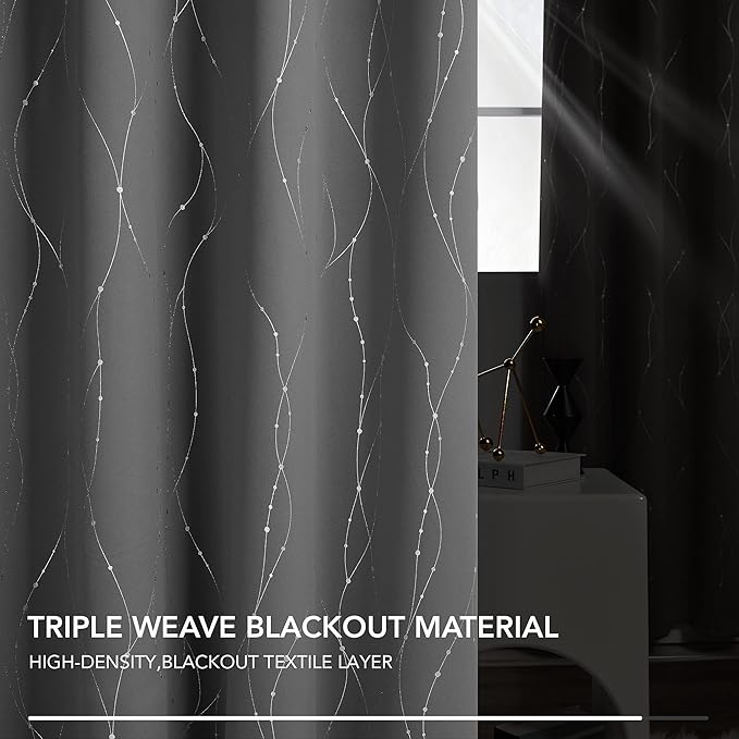 Deconovo Living Room Curtains 95 Inches Long, Thermal Insulated, Room Darkening - Image 4