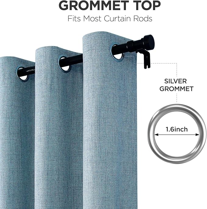 Joydeco Blackout Curtains 95 Inches Long 2 Panels Burg, Room Darkening Curtains - Image 5