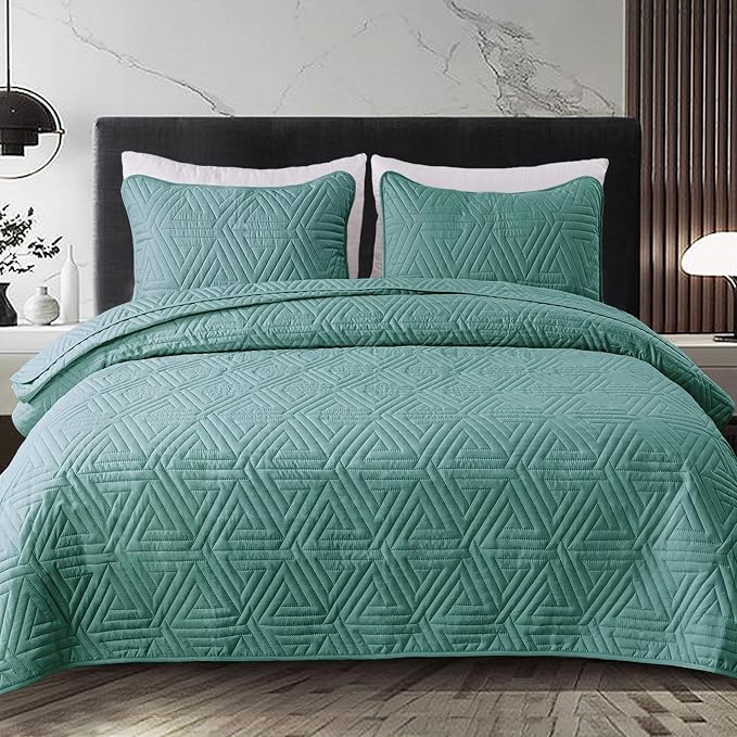 Whale Flotilla Soft Geometric Cal King Quilt - Image 9