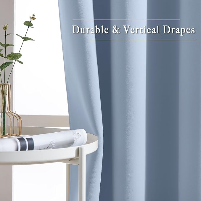 NICETOWN Vintage Blue Blackout Curtains - Image 5