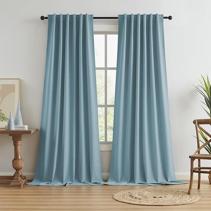 Extra Long 108 Inch Full Blackout Curtains by KEQIAOSUOCAI
