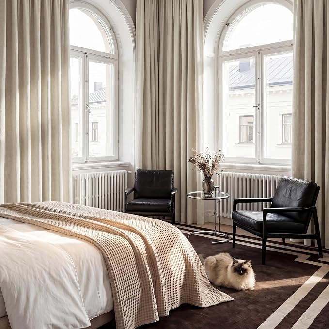 RYB HOME Warm Sand 100% Blackout Curtains 90 Inch - Image 2
