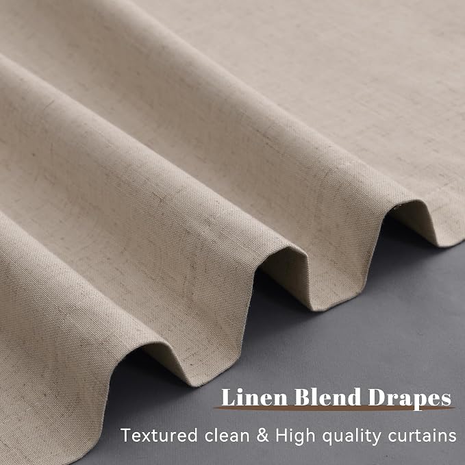100% Blackout Linen Curtains 84 Inches Long - Image 8
