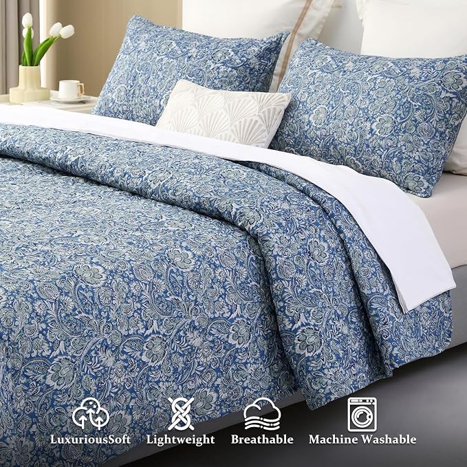 DURLENGEN Quilt Set California King Size 3Pcs, Soft Microfiber Lightweight - Image 3