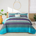 WONGS BEDDING Boho Super King Quilt Bedding Set, 3 Pieces Bedspread, Breathable by WONGSBEDDING