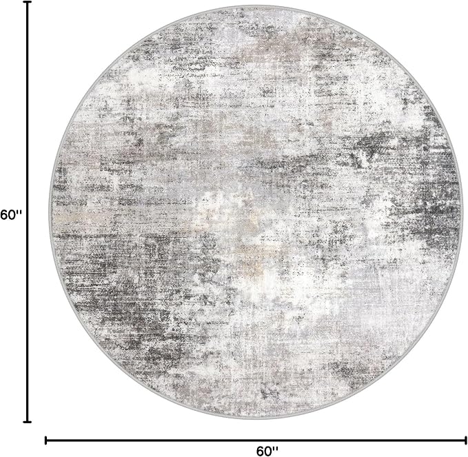 Round Area Rug 5 Ft Circle Entryway Rugs Round Washable Door Mat Indoor Entrance - Image 2