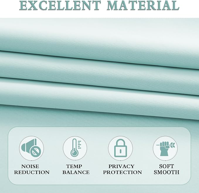 Aqua Color Curtain Drapes for Bedroom - Image 3