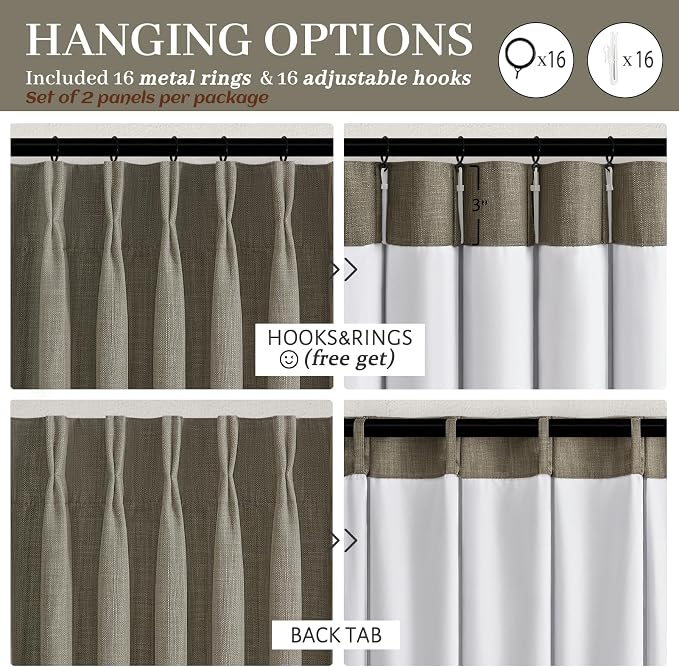 Natural Linen Blackout Patio Sliding Glass Door Curtains 92 Inches Long 2 - Image 8