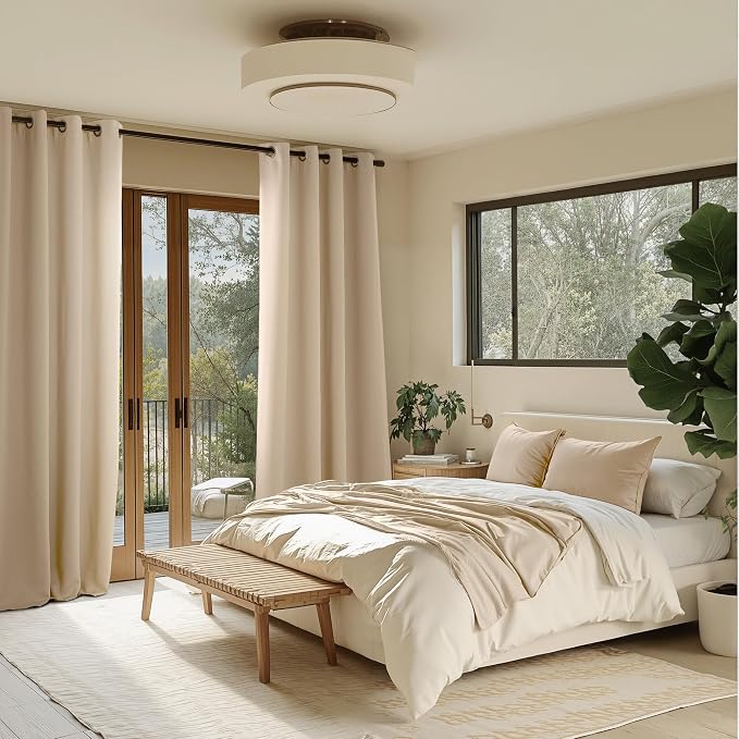 NICETOWN Beige Room Darkening Curtains 96 Inches Long 2 Panels - Image 2
