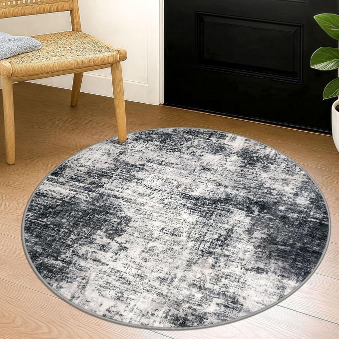 Round Area Rug 3 Ft Circle Entryway Rugs Round Washable Door Mat Indoor Entrance by iOhouze