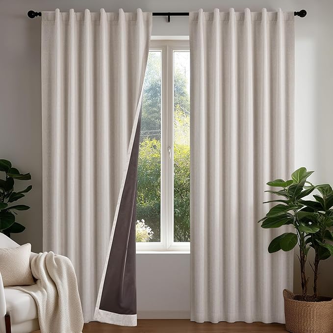 Deconovo Faux Linen 100% Blackout Curtains by Unknown