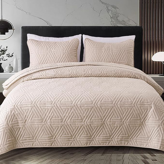 Whale Flotilla Soft Geometric King Quilt Set - Image 9
