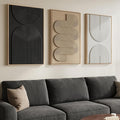 3D Textured Large Framed Boho Neutral Abstract Wall Art Set of 3, 20x30 In | by Cuspin