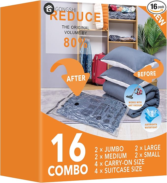 GONGSHI Vacuum Storage Bags, Space Saver Seal Bags by GONGSHI