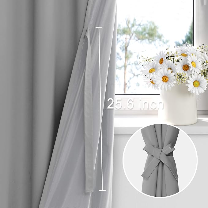 XWZO Full Shading Blackout Curtains 54 Inches Length - Image 3