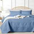 akkialla Twin Quilt Set, Boho Style in a Solid Color, Bluish Grey Lightweight by akkialla