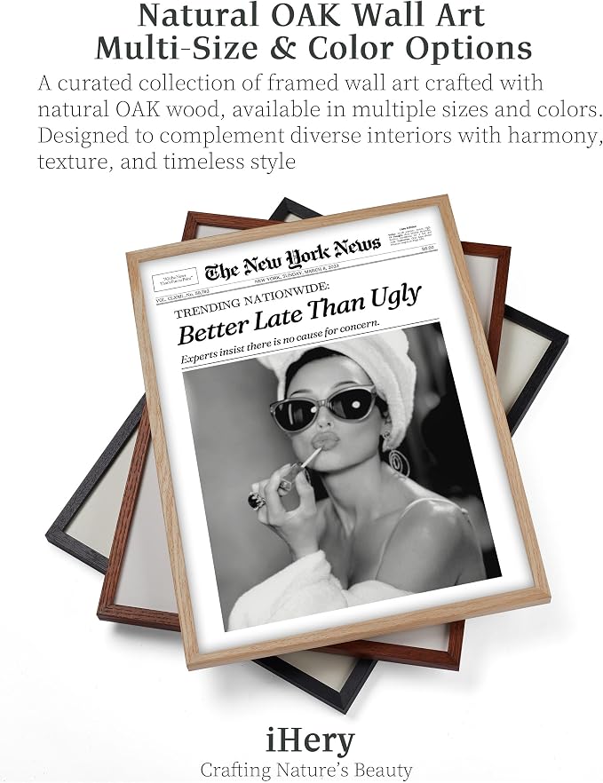 iHery 8x10in No Panic Just Disco Framed Newspaper Wall Art | Natural OAK Wood - Image 4