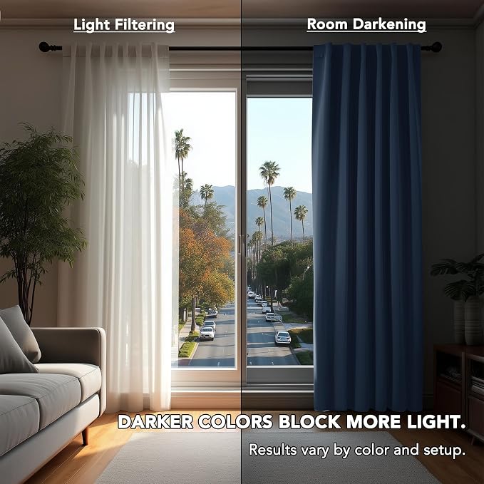 Deconovo Blackout Curtains for Bedroom, Living Room Curtains 63 Inches Long | - Image 3