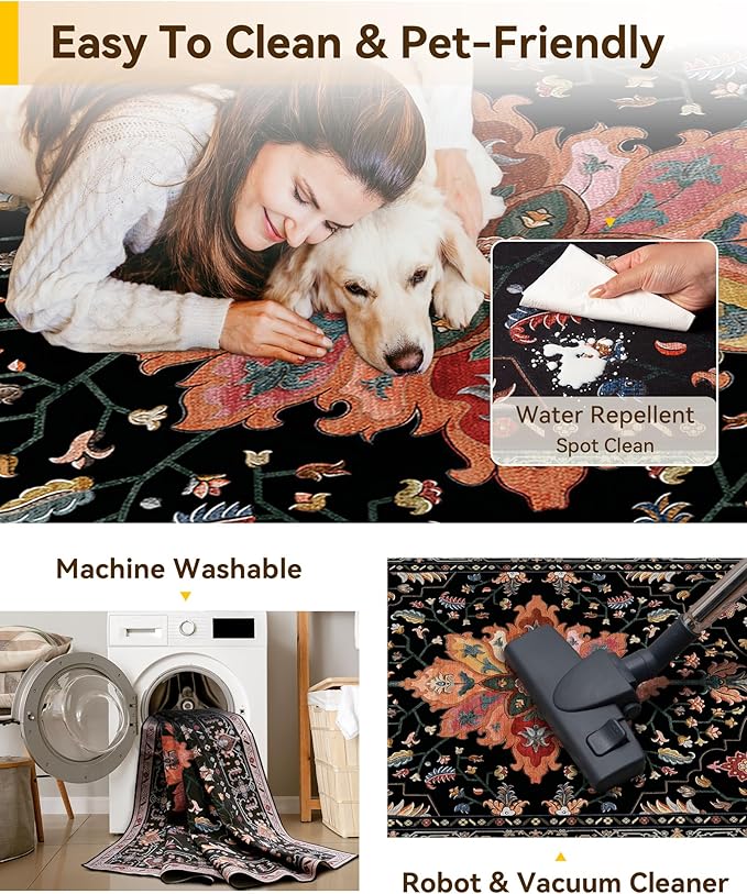 RELEANY Washable Area Rug, Runner 2'x10', Water Repellent, Pet Friendly - Image 5