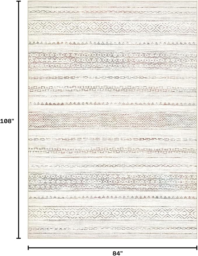 Nakagishi Area Rug Living Room Rugs: 7X9 Machine Washable Boho Large Neutral - Image 2