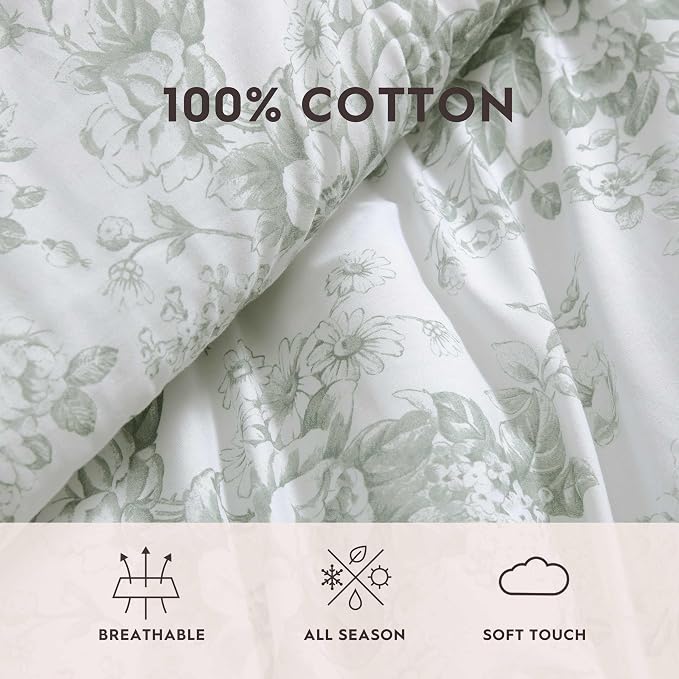 Laura Ashley – Queen Comforter Set, Reversible Floral Bedding - Image 6