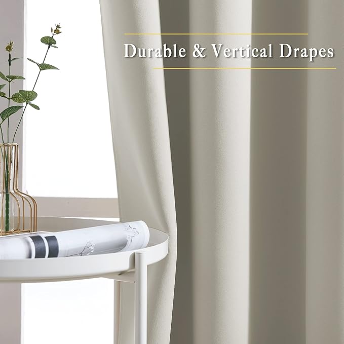NICETOWN Room Darkening Bedroom Curtains 63 inches Long, Window Treatment - Image 5