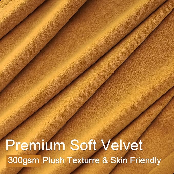 102 Inch Long Yellow Custom Velvet Curtains - Image 3