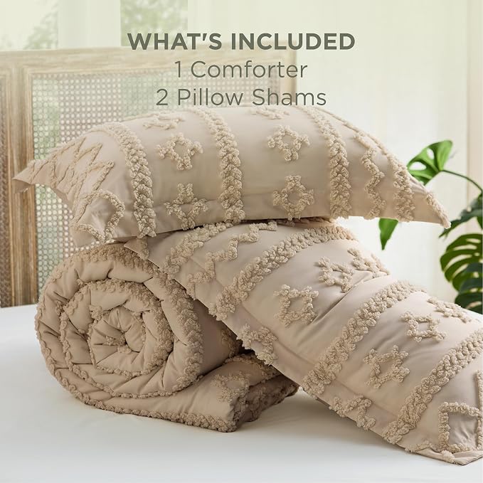 Bedsure Tufted Boho Comforter Set Queen Size - Image 6