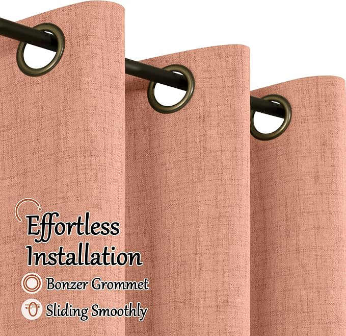 Short Terracotta Blackout Curtains 40 Inch Length 38 Wide, 2 Panels | Thermal - Image 5