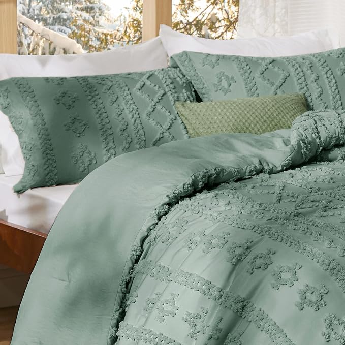 Bedsure Tufted Boho Comforter Set Queen Size - Image 7