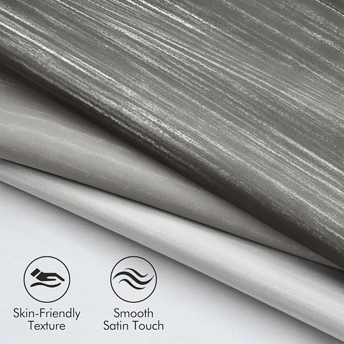 MIULEE Grey and Greyish White Ombre Blackout Curtains 52Wx54L Set of 2 | Full - Image 4