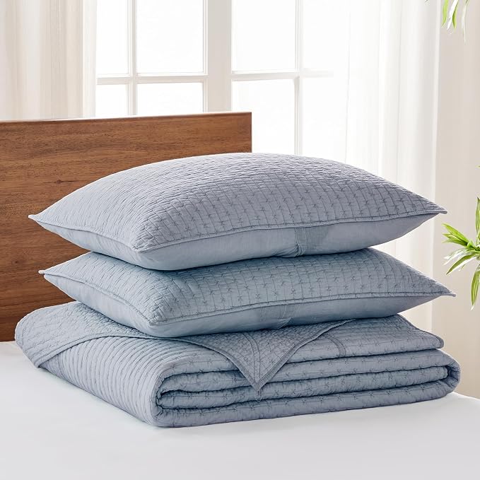 Levtex Home - Cross Stitch Bedspread Set - King Bedspread and Two King Shams - - Image 3
