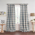 Grainger Buffalo Check Blackout Window Curtain, Chambray by ElreneHomeFashions
