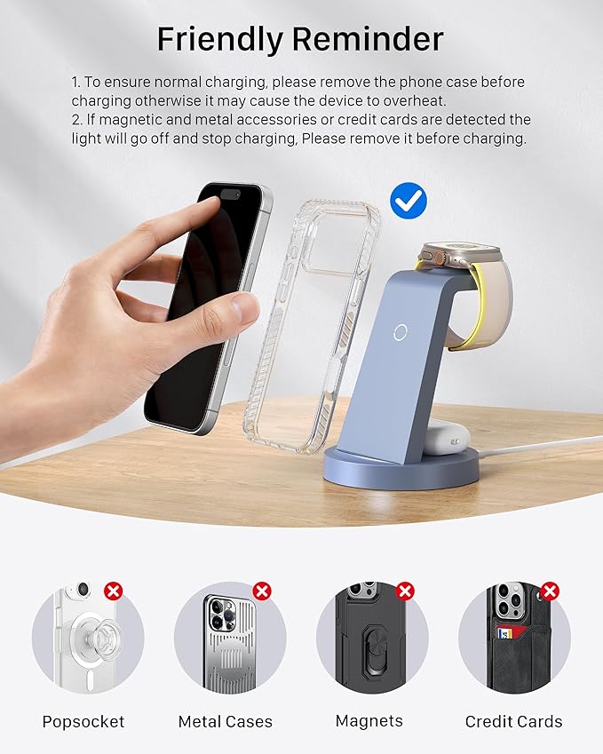 Anlzm 3 in 1 Charging Station for iPhone, Wireless Charger for iPhone 17 16e 16 - Image 6