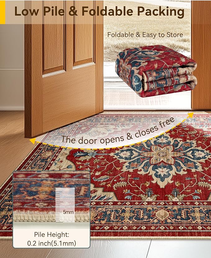 RELEANY Washable Area Rug, Runner 2'6"x5', Water Repellent, Pet Friendly - Image 4