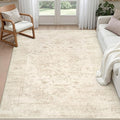 3x5 Area Rugs Living Room: Bedroom Washable Carpet Beige/Brown | Large Vintage by Luxturiy