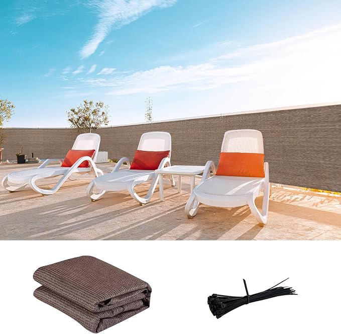 LOVE STORY Custom Size 2'6''x44' Balcony Privacy Screen Cover, 95% UV Block by LOVESTORY